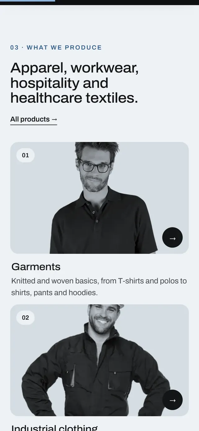 A website we built, on a phone