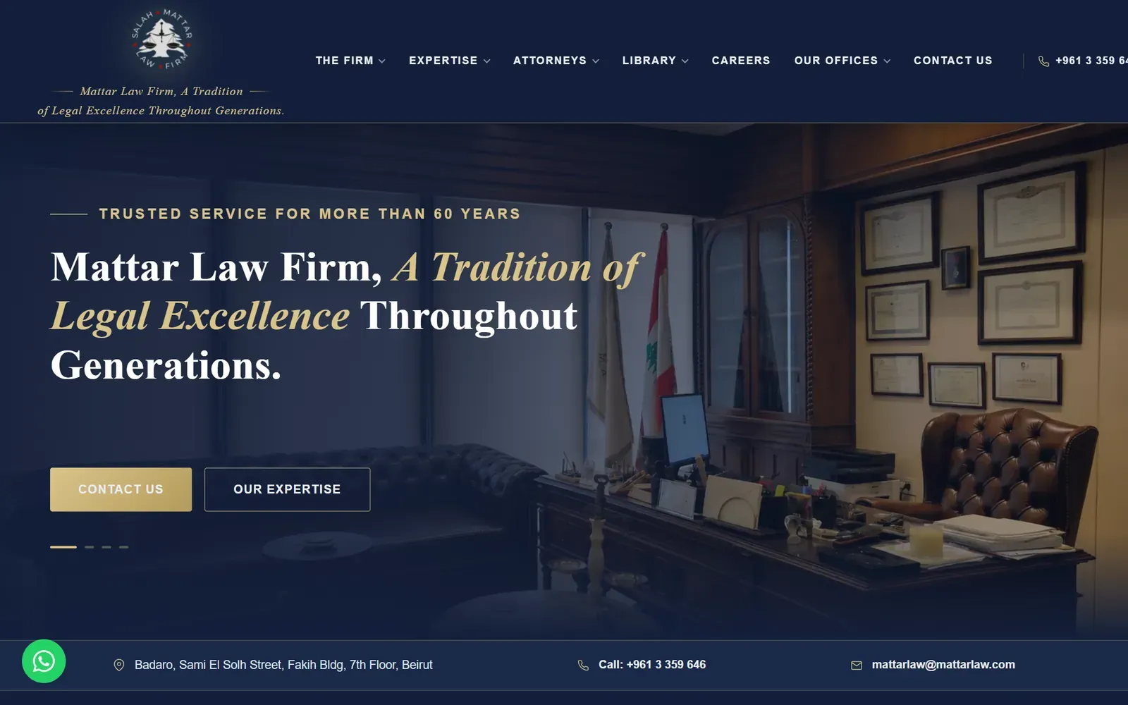 A website we built, on a laptop