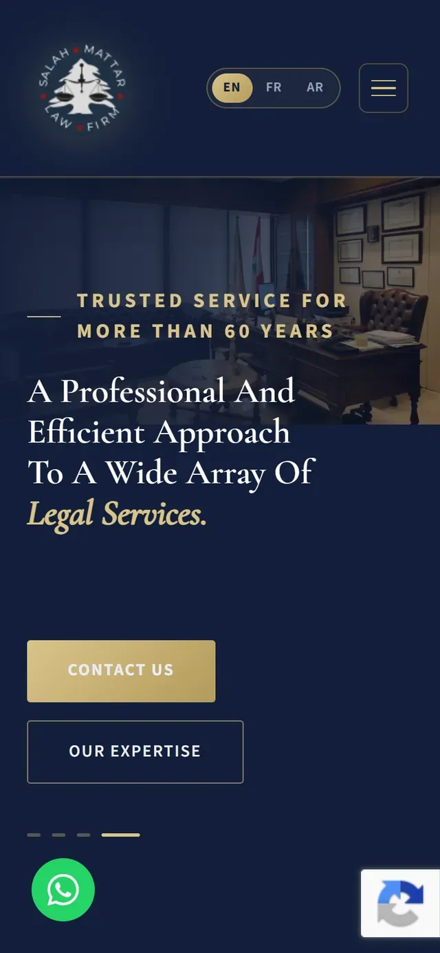 A website we built, on a phone