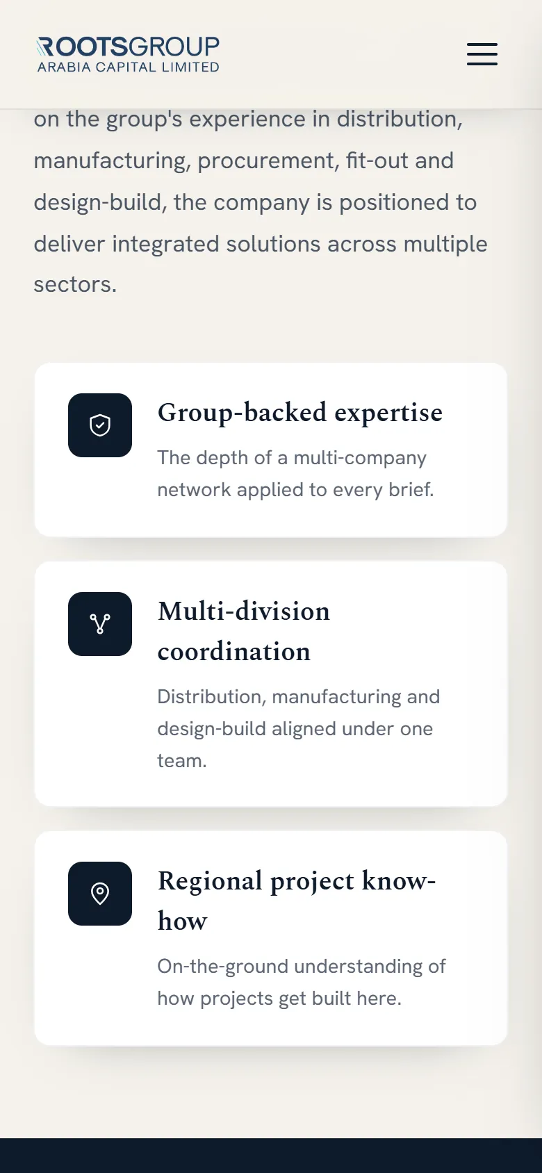 A website we built, on a phone