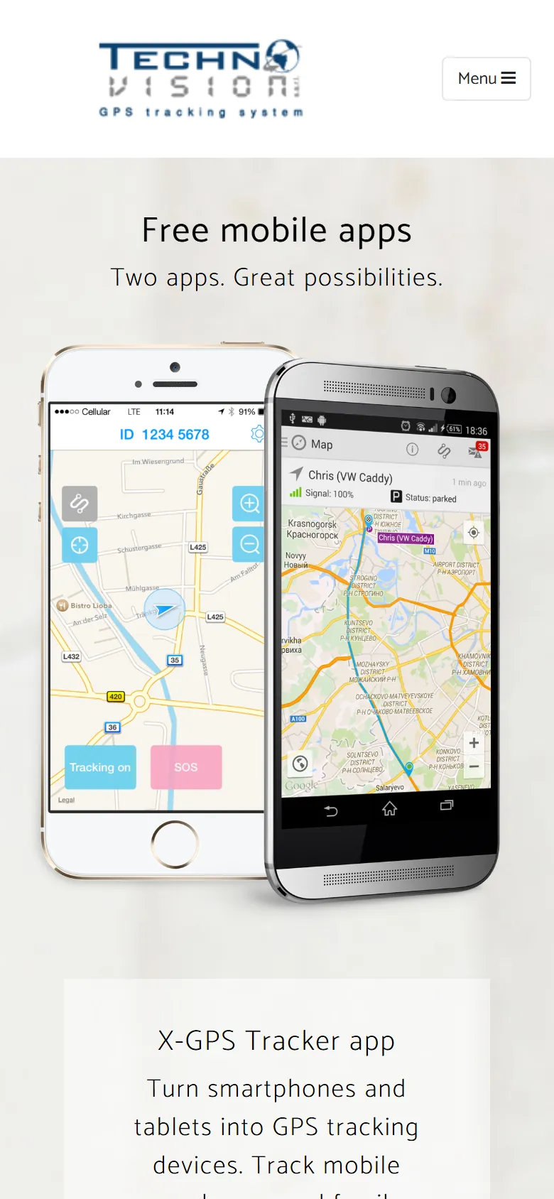 A website we built, on a phone