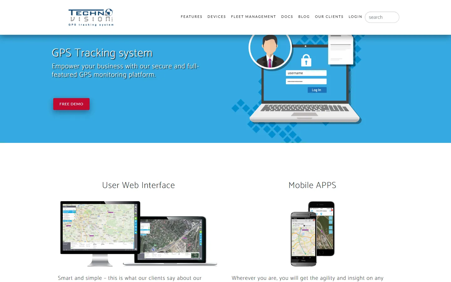 A website we built, on a laptop