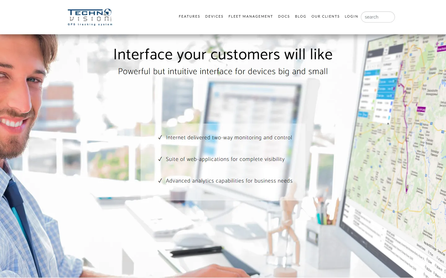 A website we built, on a laptop