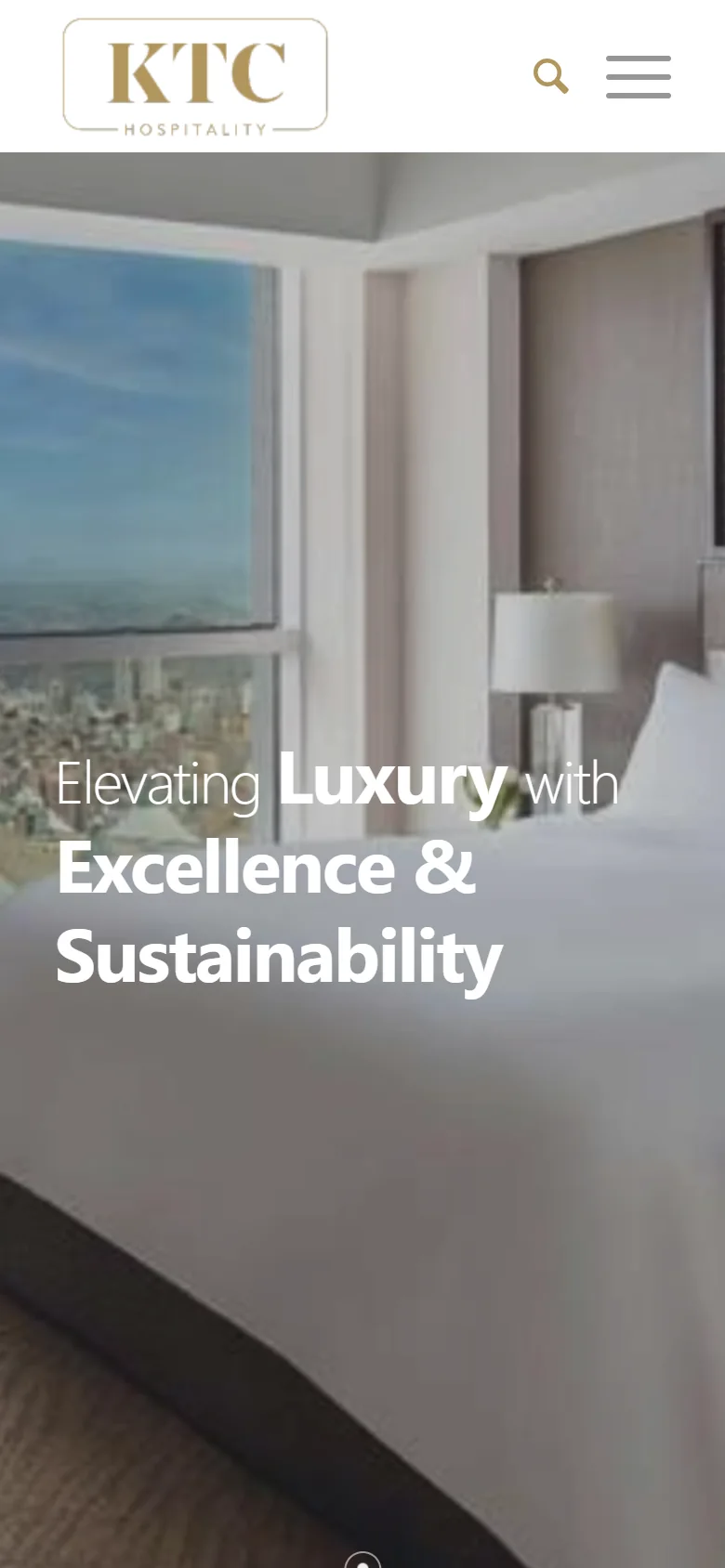 KTC Hospitality website on a phone