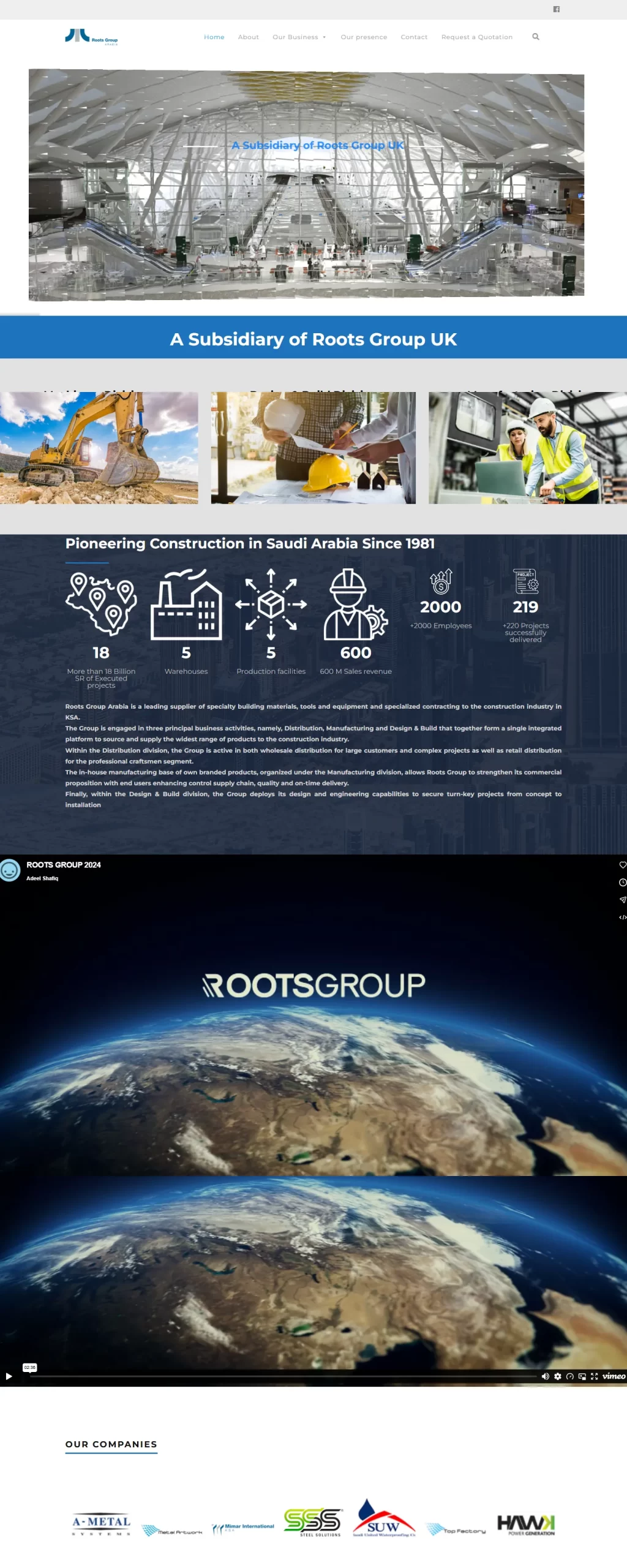 A website we built, on a laptop